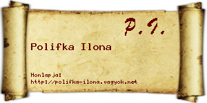 Polifka Ilona névjegykártya